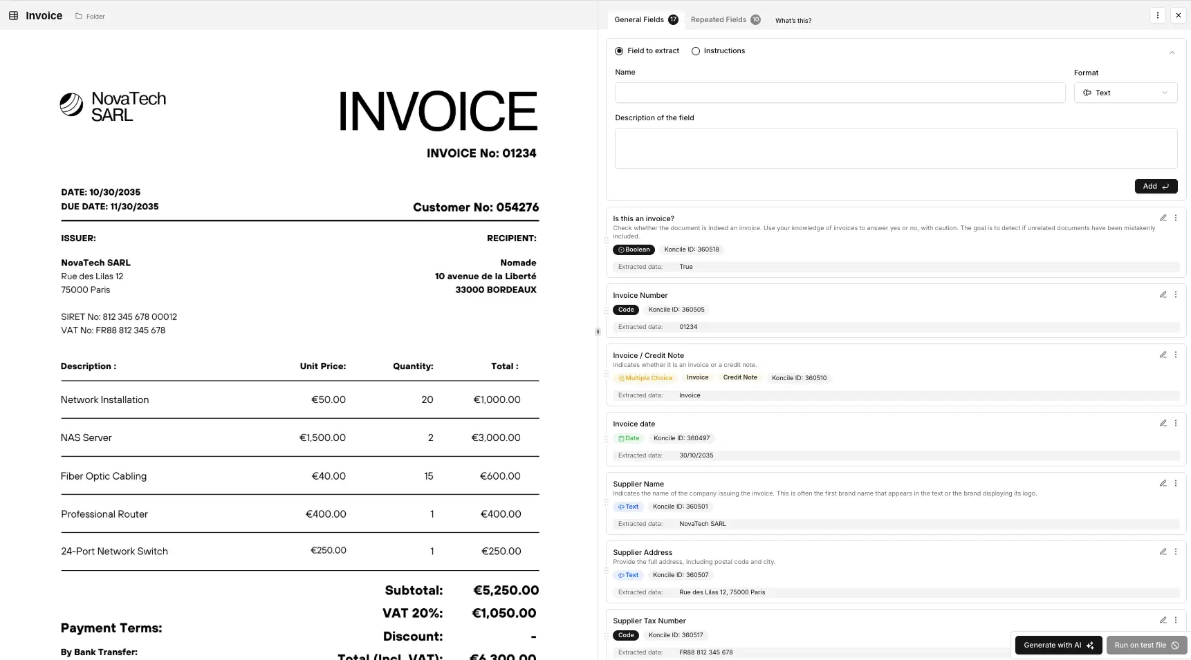 Koncile Invoice template