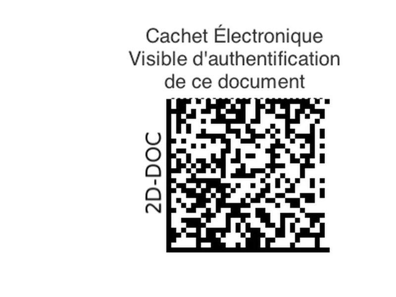 Code 2D-Doc d'une attestation EDF analysé par Koncile, données fictives
