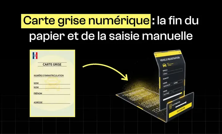 Illustration d’un usager consultant sa carte grise numérique sur son téléphone, symbole de la dématérialisation administrative en France.