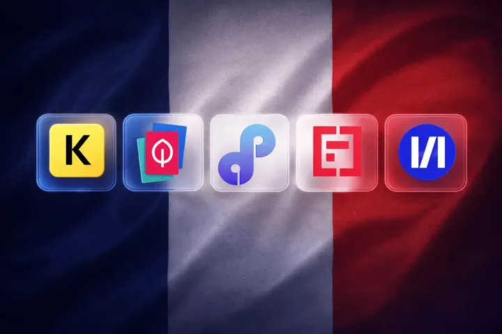 présentation stylisé des logos des 5 solution présentées (Koncile, Mindee, Docloop, Yooz et ReciTAL)