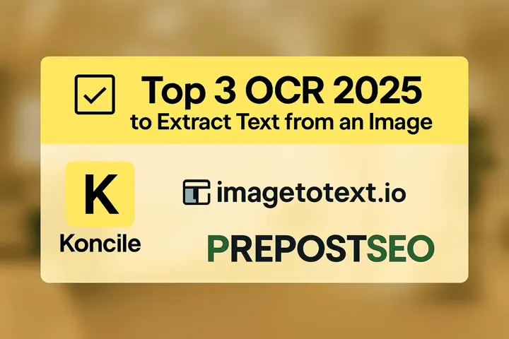 Logos des trois outils OCR présentés dans le comparatif pour extraire du texte à partir d’images